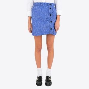 Ganni Women 3D Jacquard Mini Skirt Size 0 in Blue Iris